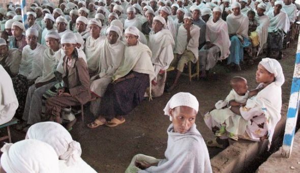 Members of the Falashmura community in Ethiopia, waiting to immigrate to Israel. Photo by Anshel Pfeffer
